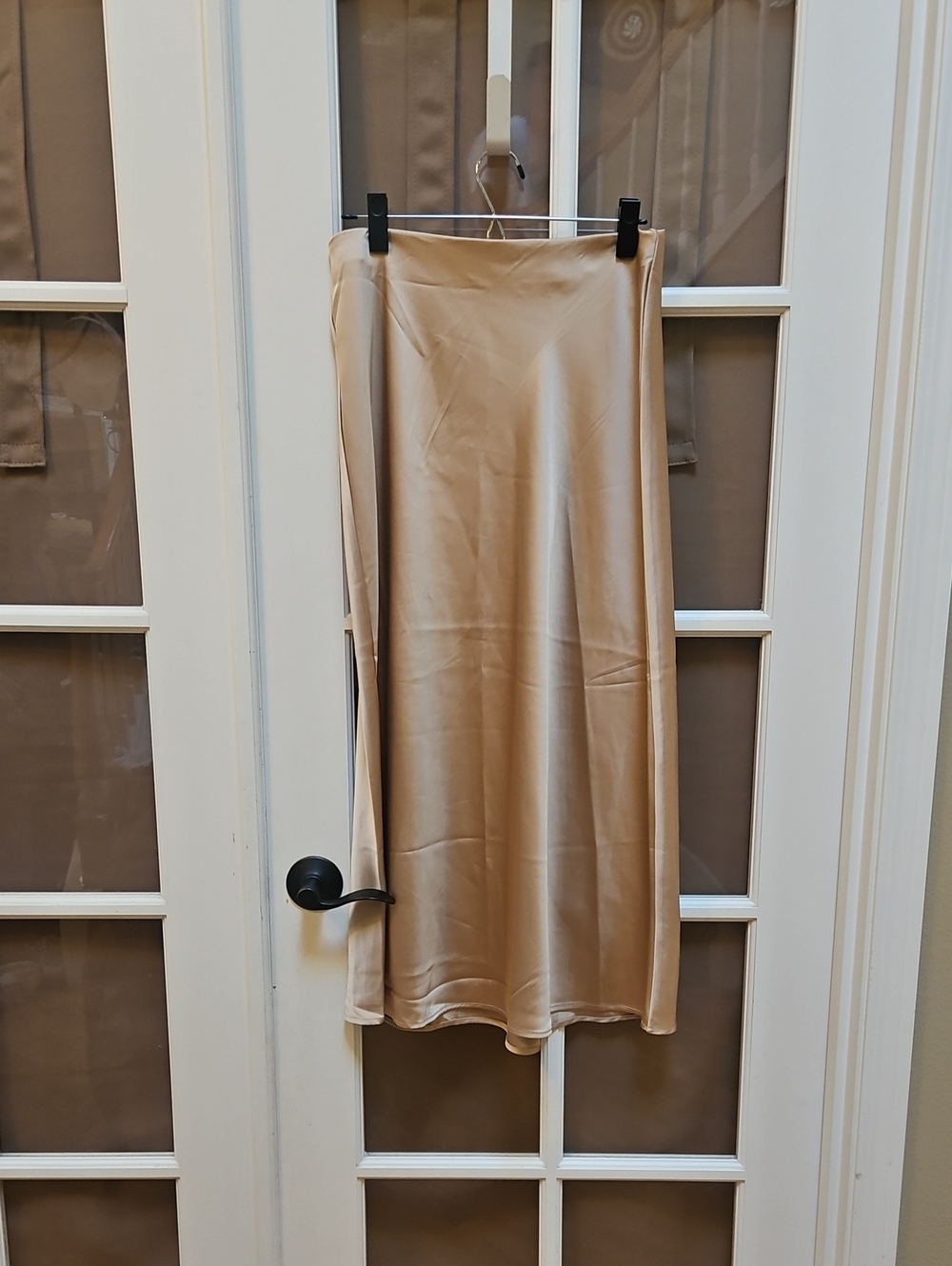 Rachel Zoe Beige Satin Maxi Skirt